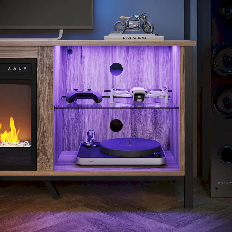 TV Stands with Fireplace for 75 inch TVs Gaming Entertainment Center TV Console - 71 inches