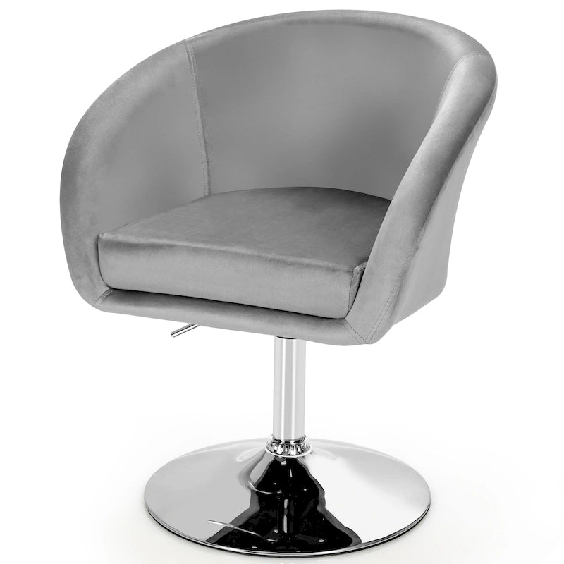 Height Adjustable Vanity Chair Modern Velvet Swivel Leisure Chair