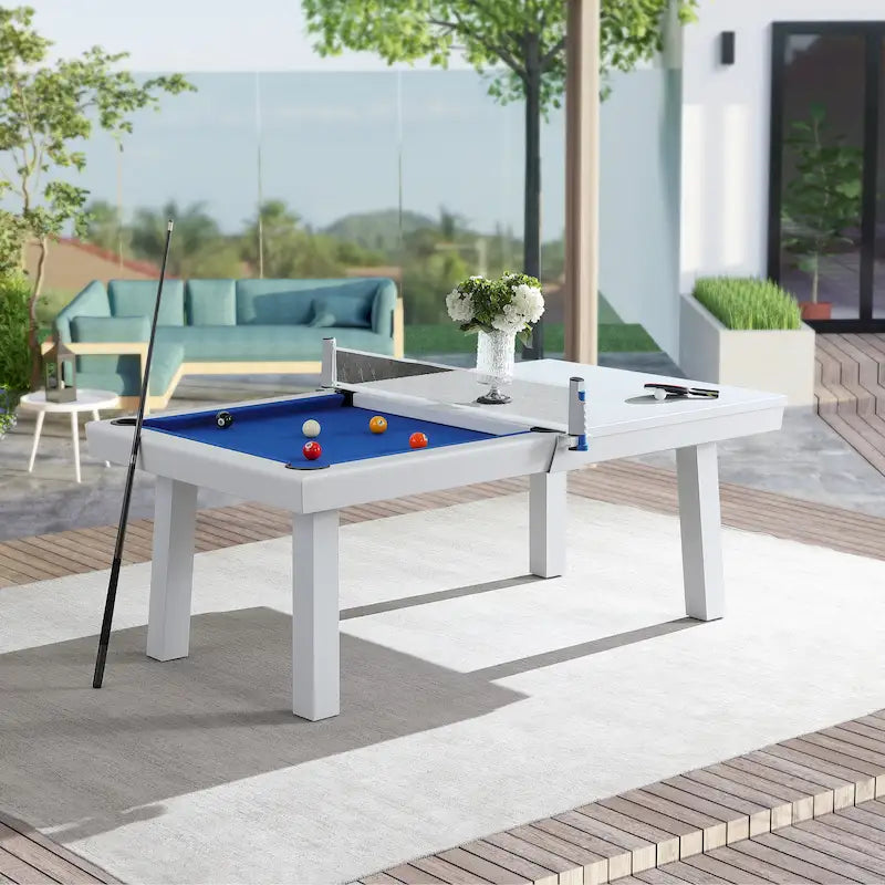 Laguna Indoor/Outdoor 8ft Slate Pool Table with Dining Top & Accessories