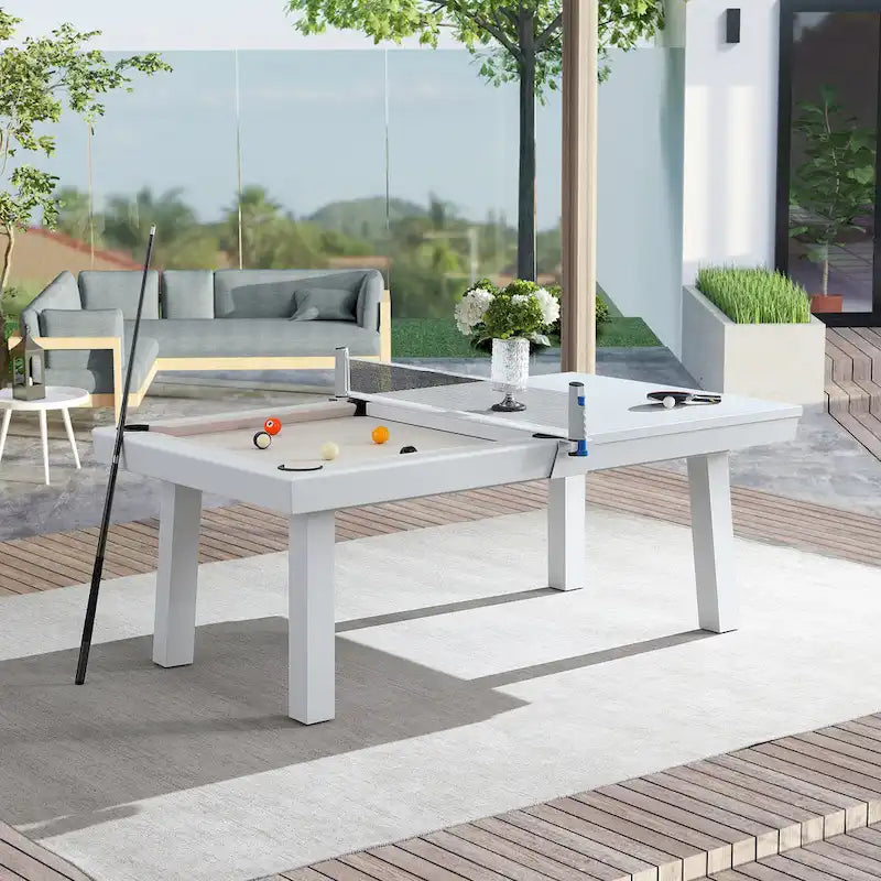 Laguna Indoor/Outdoor 8ft Slate Pool Table with Dining Top & Accessories