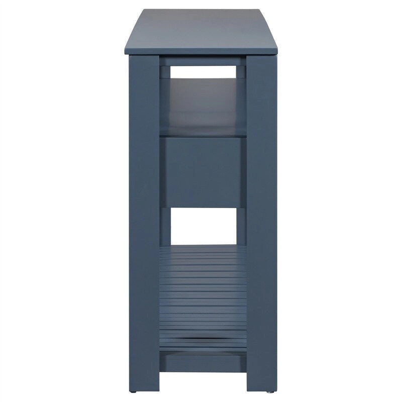 Long Entryway Console Sofa Table with Drawers, Farmhouse Wood Sofa Tables Console Table with 4 Drawers and 2 Shelves