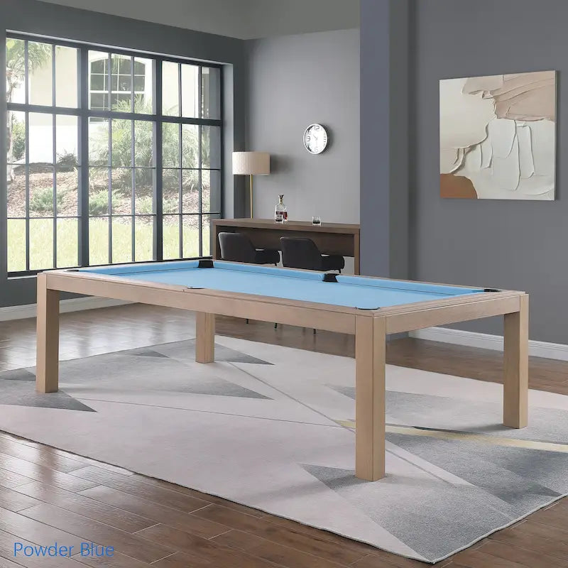 Olivia 8ft Driftwood Ash Billiard Slate Pool Table with Dining Top