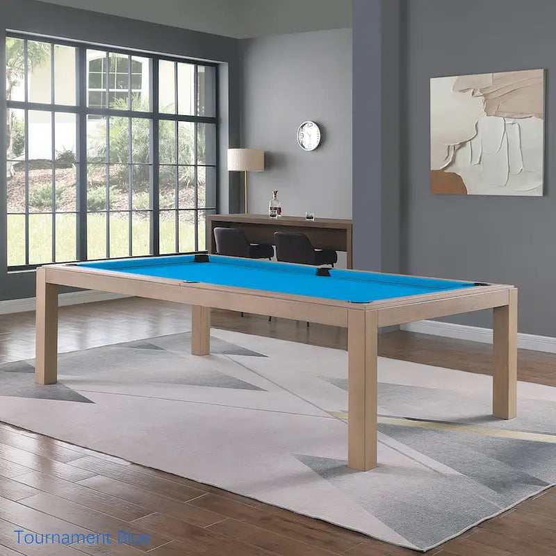 Olivia 8ft Driftwood Ash Billiard Slate Pool Table with Dining Top