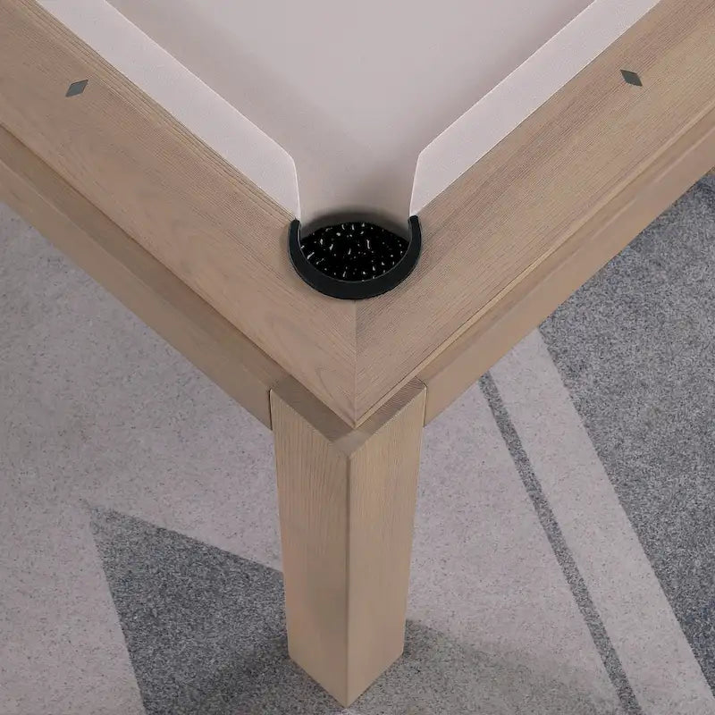 Olivia 8ft Driftwood Ash Billiard Slate Pool Table with Dining Top