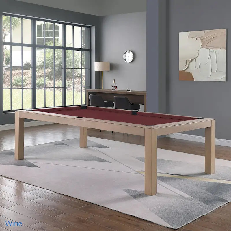Olivia 8ft Driftwood Ash Billiard Slate Pool Table with Dining Top