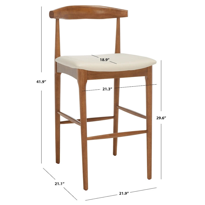 SAFAVIEH Miranda Retro 30-inch Bar Stool - 22 In. W x 21 In. D x 42 In. H - 22Wx21Dx42H