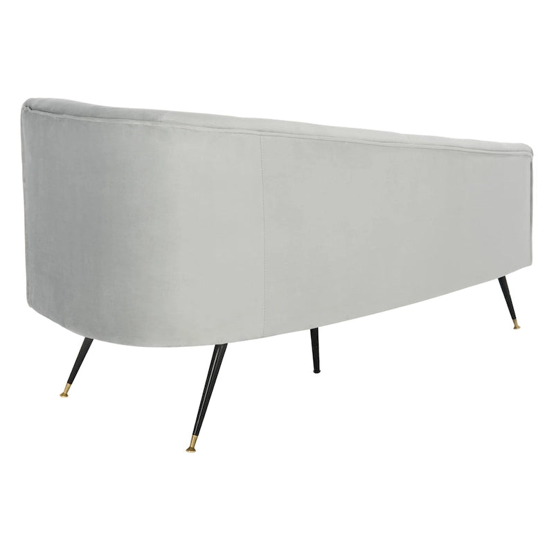 SAFAVIEH Helgrit Black/Gold Velvet Retro Glam Settee - 57.5 W x 27 D x 28 H - 58Wx27Dx28H