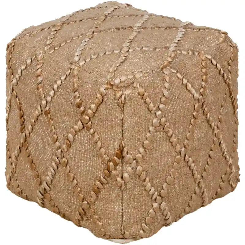Artistic Weavers Elyando Global Textured Jute 16-inch Square Pouf