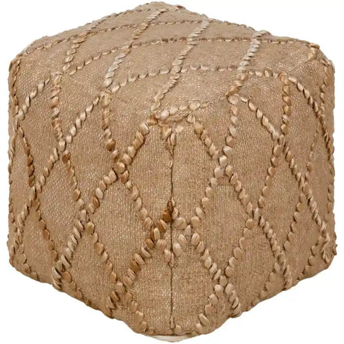 Artistic Weavers Elyando Global Textured Jute 16-inch Square Pouf