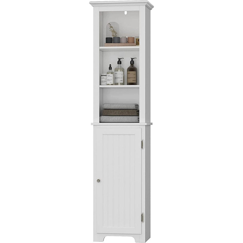 UTEX 64 Freestanding Storage Cabinet, Bathroom Tall Cabinet with Doors and Shelves, Free Standing Linen Tower