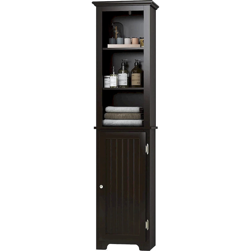 UTEX 64 Freestanding Storage Cabinet, Bathroom Tall Cabinet with Doors and Shelves, Free Standing Linen Tower