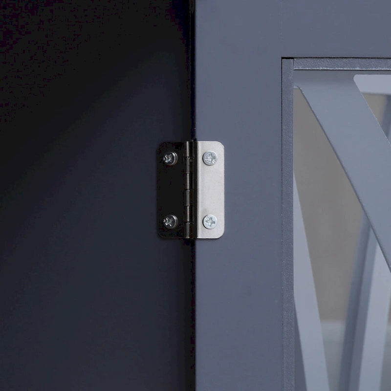 HOMCOM Modern Kitchen Sideboard, Buffet Cabinet with 2 Storage Cupboard, Glass Doors