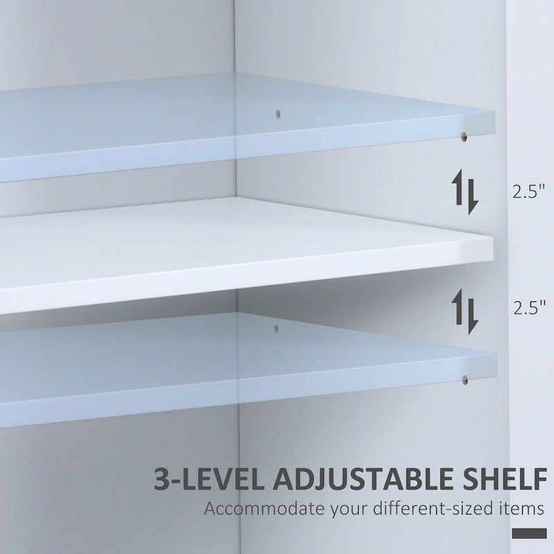 HOMCOM Modern Kitchen Sideboard, Buffet Cabinet with 2 Storage Cupboard, Glass Doors