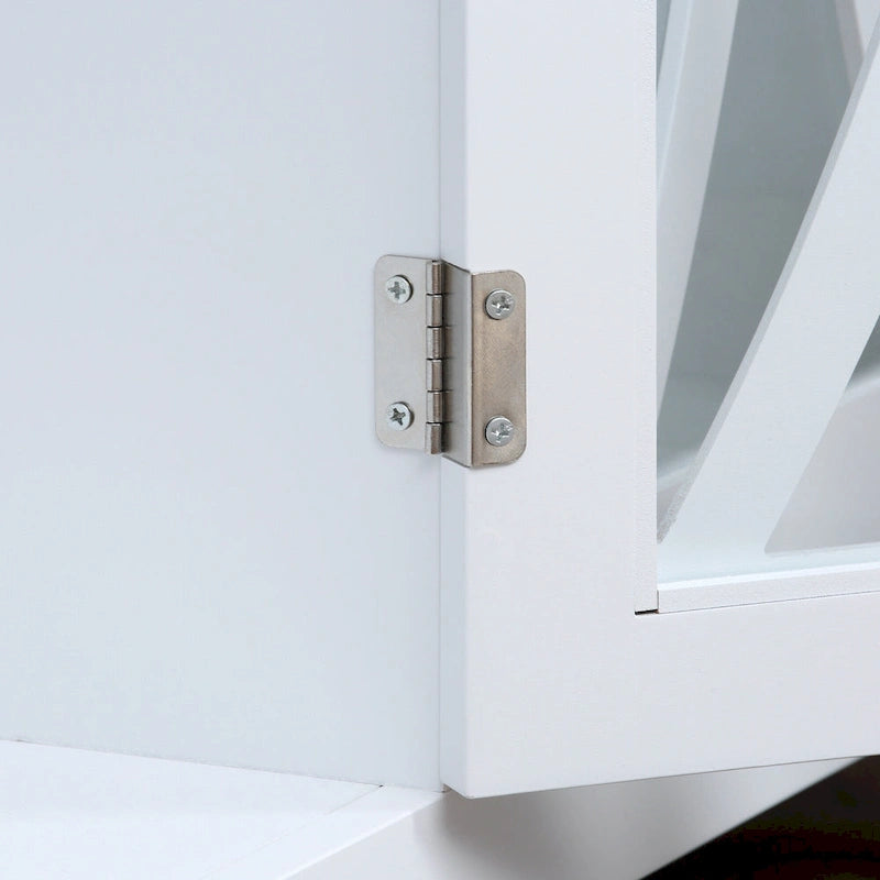 HOMCOM Modern Kitchen Sideboard, Buffet Cabinet with 2 Storage Cupboard, Glass Doors