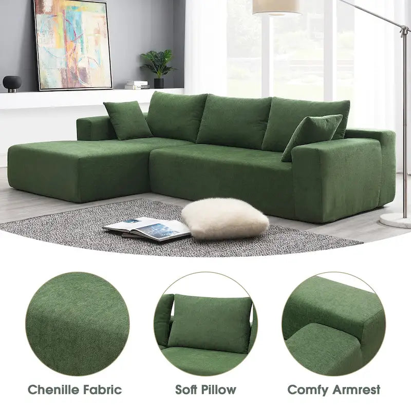 [VIDEO provided] [New] 109*68 Modular Sectional Living Room Sofa Set, Modern Minimalist Style Couch, Upholstered Sleeper Sofa f