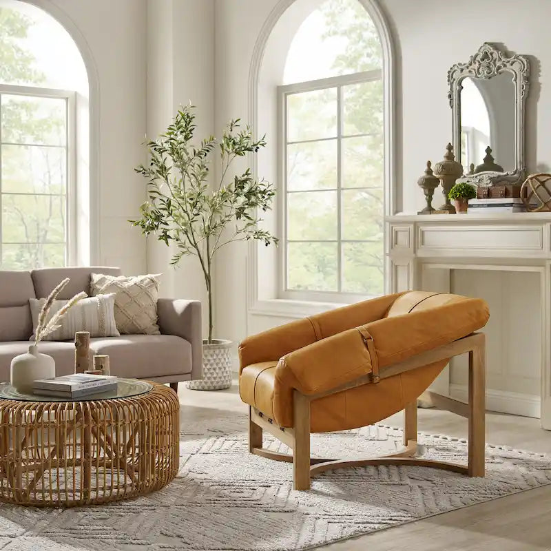 Art Leon Genuine Leather Lounge Chair