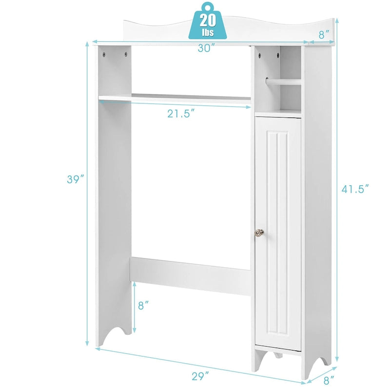 Bathroom Space Saver Toilet Storage Cabinet with Adjustable Shelves