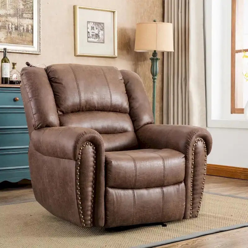 Overstuffed Manual Standard Recliner Chair Sofa