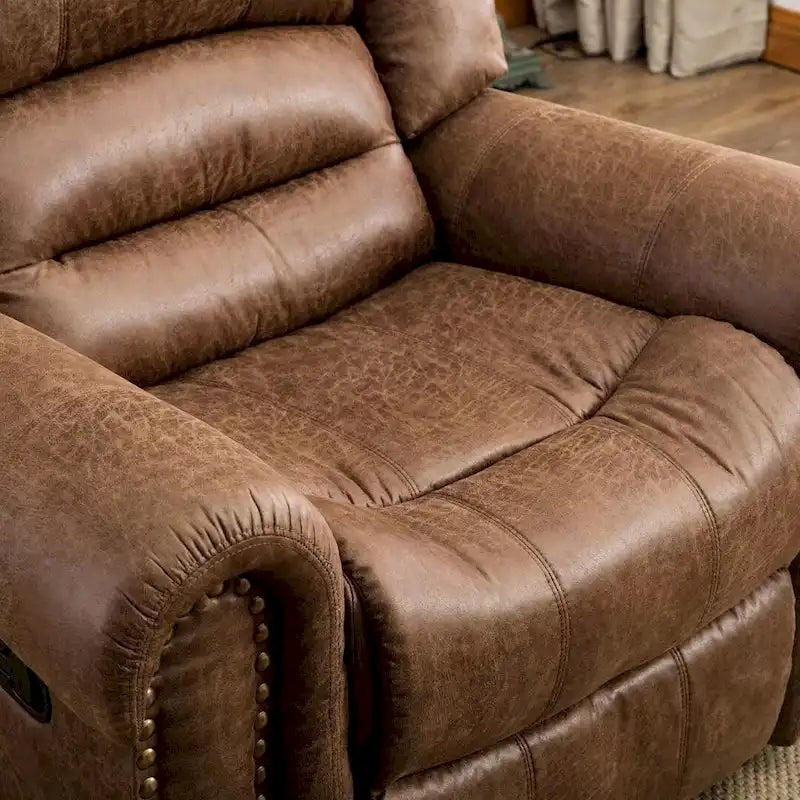 Overstuffed Manual Standard Recliner Chair Sofa