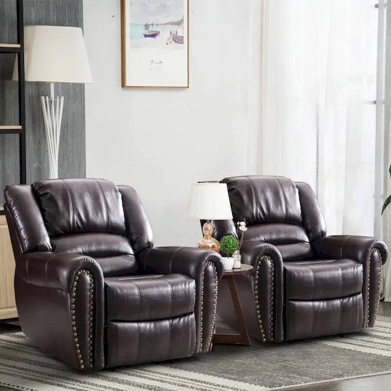 Overstuffed Manual Standard Recliner Chair Sofa