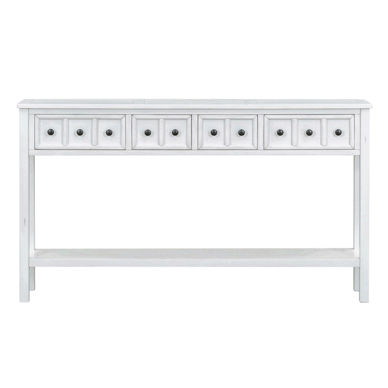 Merax 60 Long Console Table with Different Size Drawers and Bottom Shelf