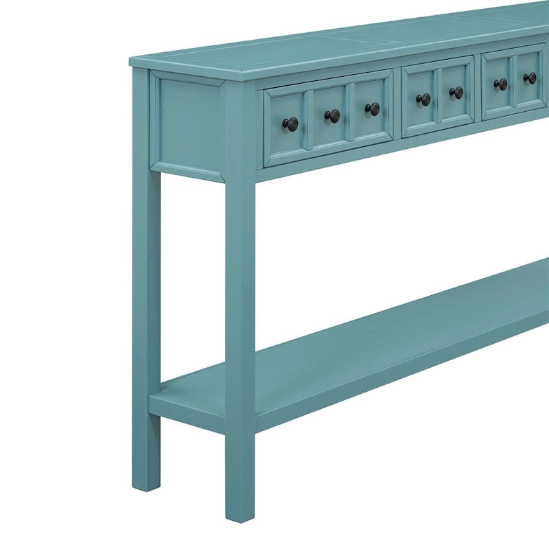 Merax 60 Long Console Table with Different Size Drawers and Bottom Shelf