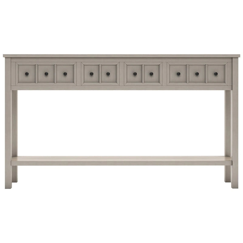 Merax 60 Long Console Table with Different Size Drawers and Bottom Shelf