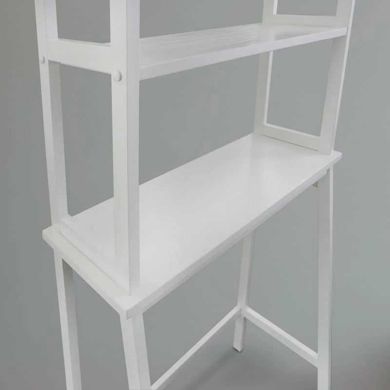 Spacesaver Solid Wood Over The Toilet Rack with Shelves - N/A