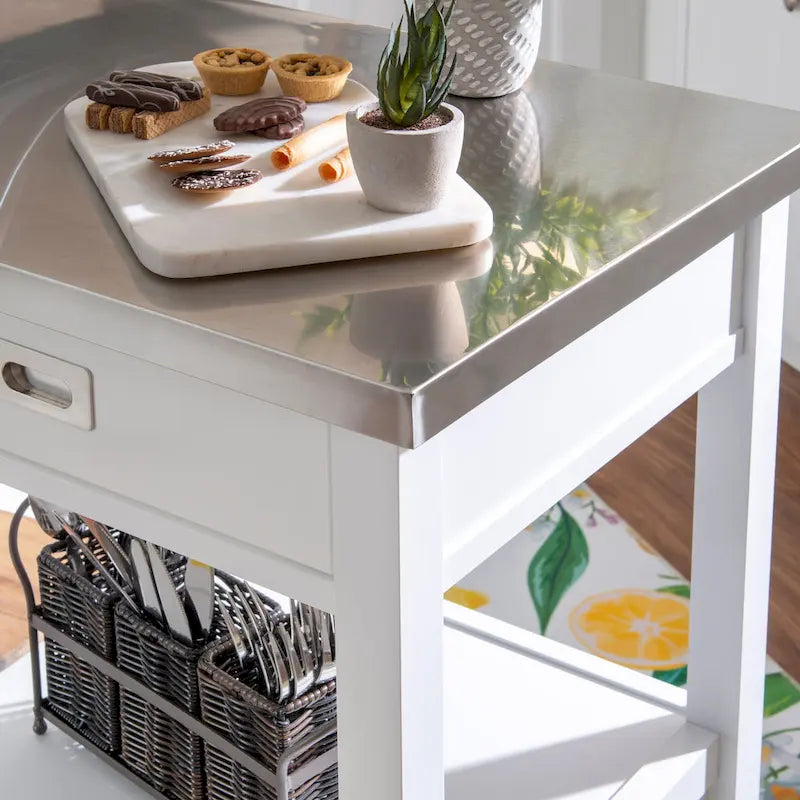 Julianna Stainless Steel Kitchen Cart