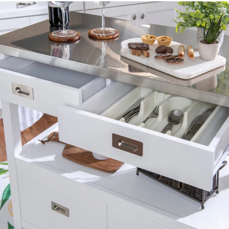 Julianna Stainless Steel Kitchen Cart