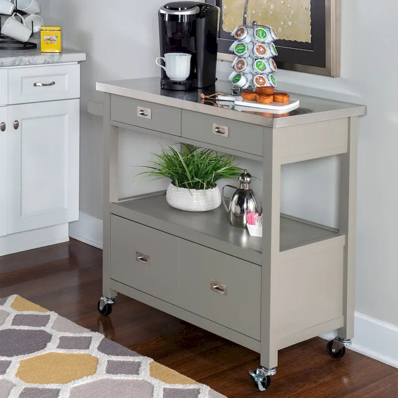 Julianna Stainless Steel Kitchen Cart