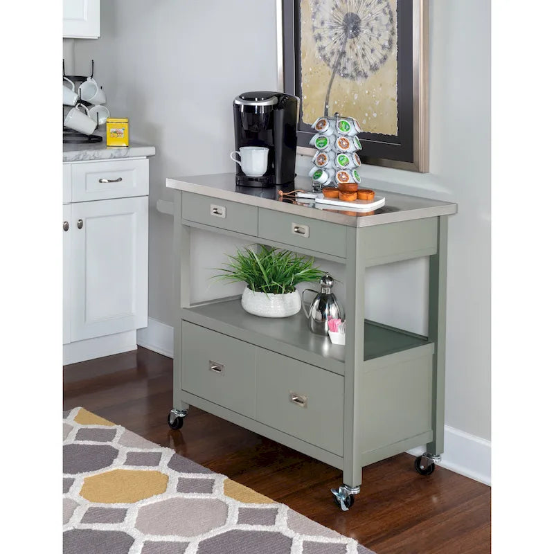 Julianna Stainless Steel Kitchen Cart