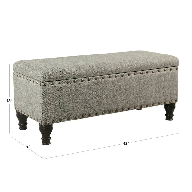 Copper Grove Reze Storage Bench with Nailhead Trim