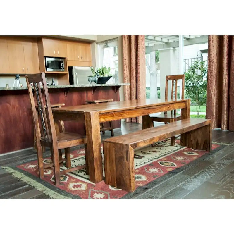 Timbergirl Handmade Solid Seesham Wood Bench (India)