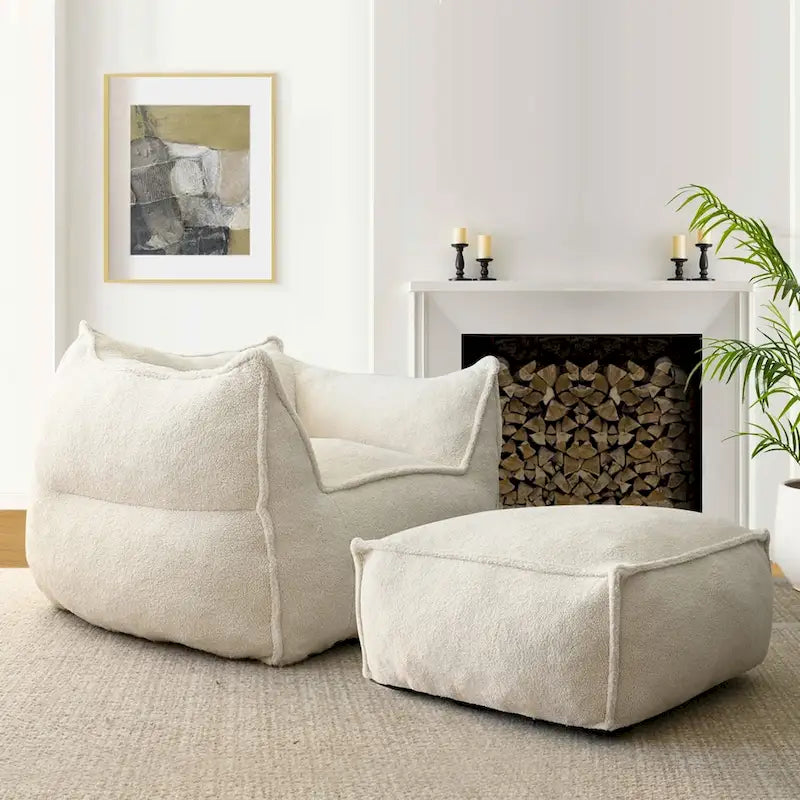 Lazy Sofa Chair Bean Bag Chair Sofa with Ottoman