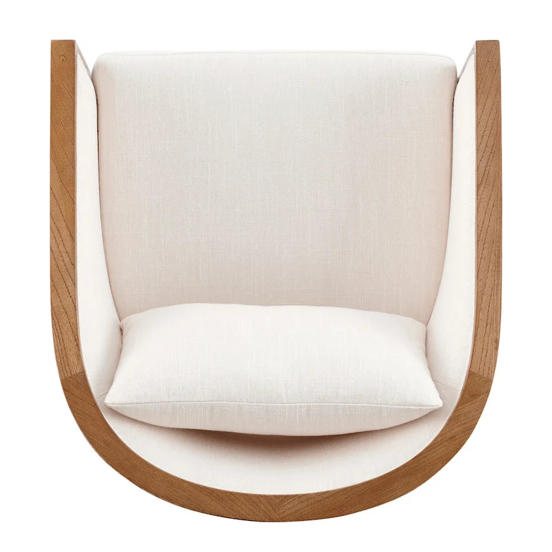 Tillman Linen Accent Arm Chair with Rattan