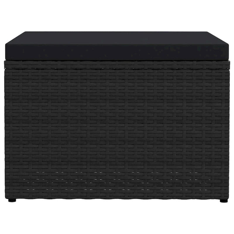 vidaXL Ottoman Outdoor Footstool for Backyard Garden Poolside Poly Rattan