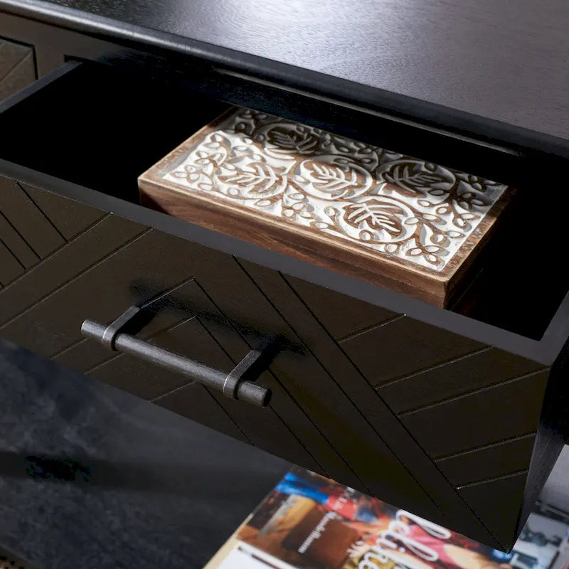 SAFAVIEH Jeanie 3-Drawer Bottom Shelf Console Table - 47.3 W x 13 L x 29.5 H - 47Wx13Dx30H