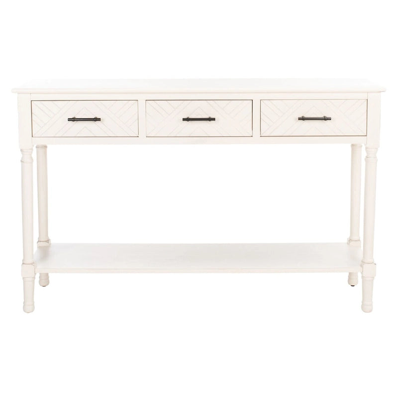 SAFAVIEH Jeanie 3-Drawer Bottom Shelf Console Table - 47.3 W x 13 L x 29.5 H - 47Wx13Dx30H