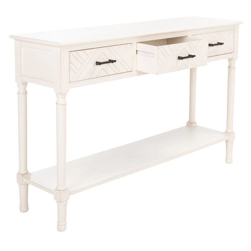 SAFAVIEH Jeanie 3-Drawer Bottom Shelf Console Table - 47.3 W x 13 L x 29.5 H - 47Wx13Dx30H