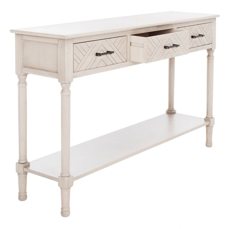 SAFAVIEH Jeanie 3-Drawer Bottom Shelf Console Table - 47.3 W x 13 L x 29.5 H - 47Wx13Dx30H