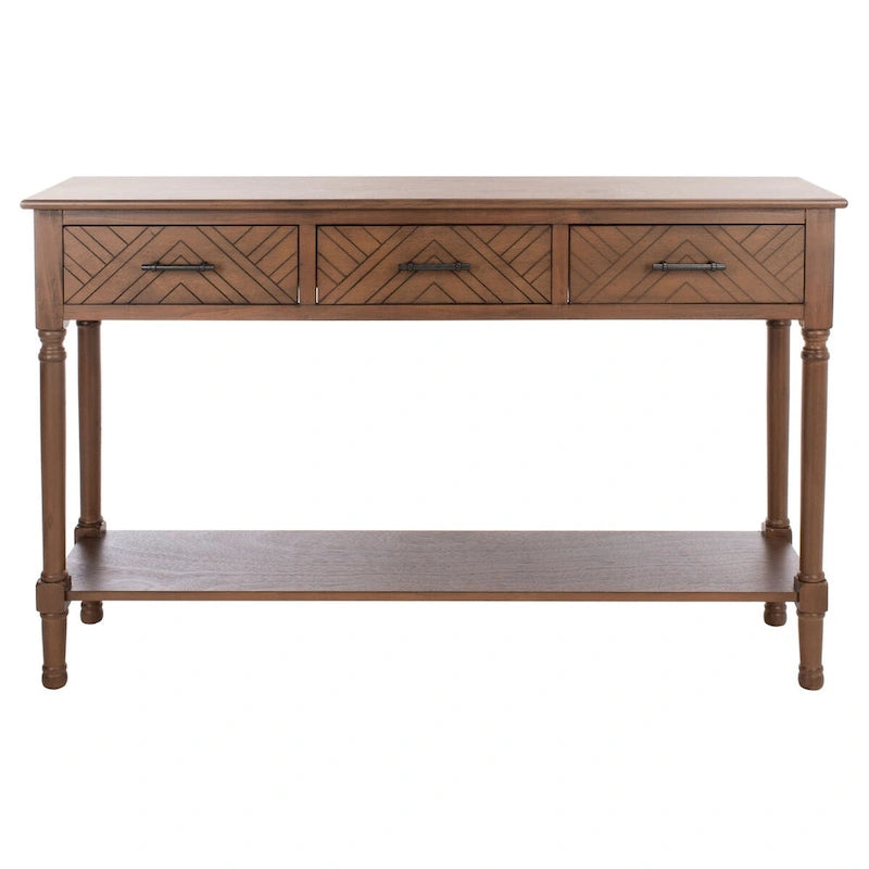 SAFAVIEH Jeanie 3-Drawer Bottom Shelf Console Table - 47.3 W x 13 L x 29.5 H - 47Wx13Dx30H