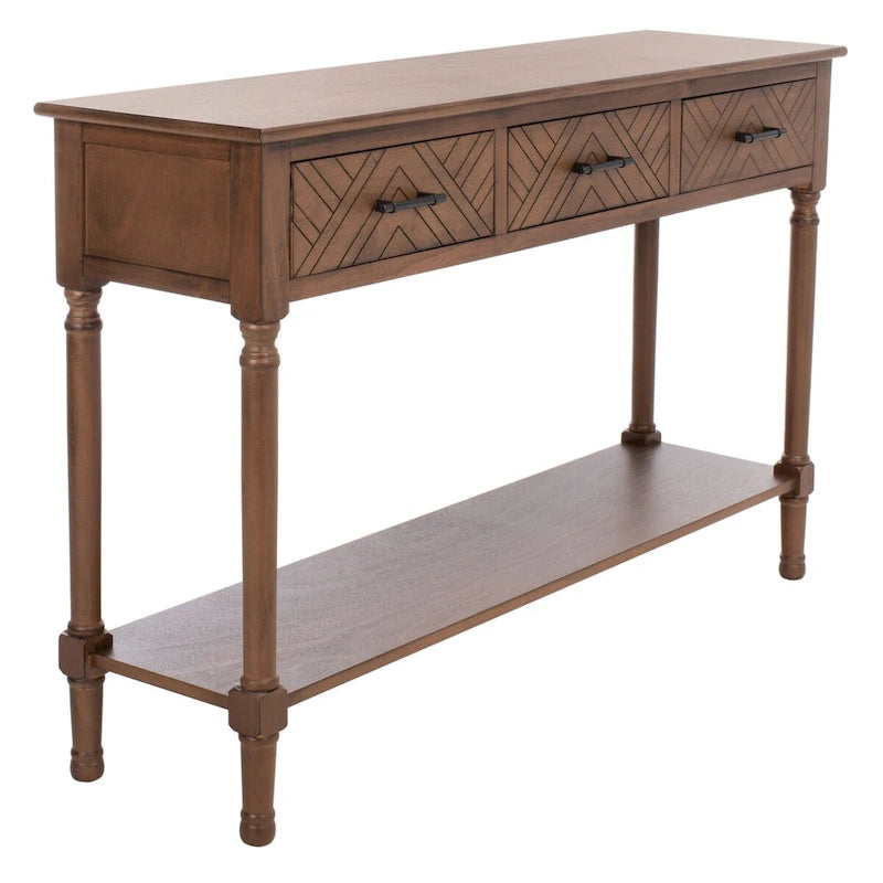 SAFAVIEH Jeanie 3-Drawer Bottom Shelf Console Table - 47.3 W x 13 L x 29.5 H - 47Wx13Dx30H