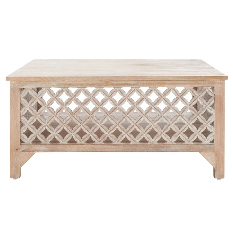 SAFAVIEH Bernardina Square Single Shelf Coffee Table - 34 L x 34 D x 16 H - 34Wx34Dx16H