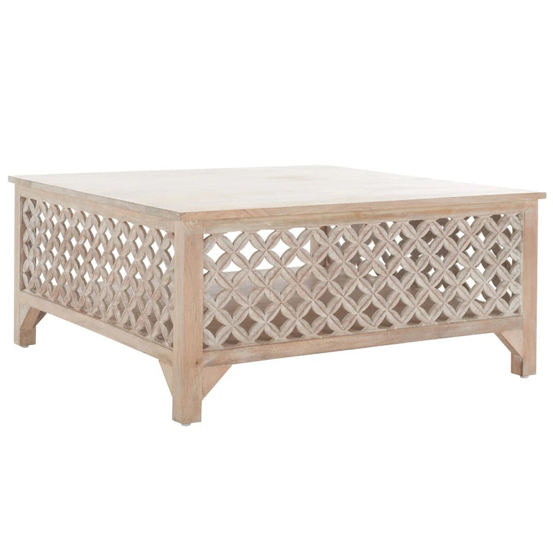 SAFAVIEH Bernardina Square Single Shelf Coffee Table - 34 L x 34 D x 16 H - 34Wx34Dx16H