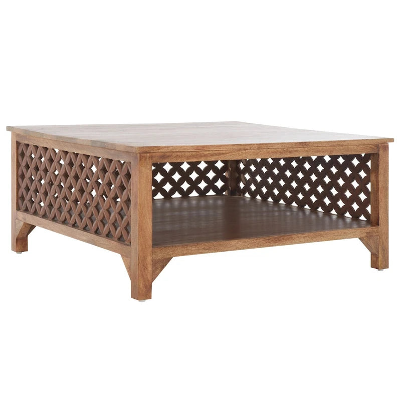 SAFAVIEH Bernardina Square Single Shelf Coffee Table - 34 L x 34 D x 16 H - 34Wx34Dx16H