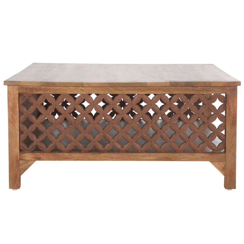 SAFAVIEH Bernardina Square Single Shelf Coffee Table - 34 L x 34 D x 16 H - 34Wx34Dx16H