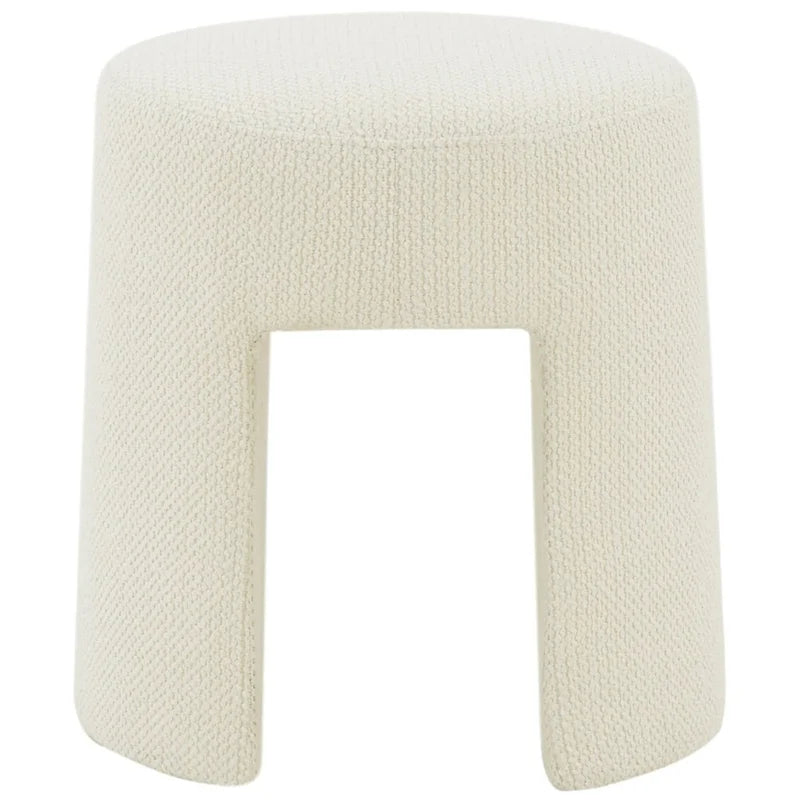 SAFAVIEH Couture Muire Ivory Upholstered Ottoman