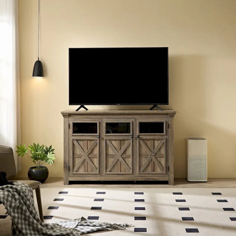 53 Farmhouse 3-Doors Cabinet Buffet Sideboard Cabinet - N/A