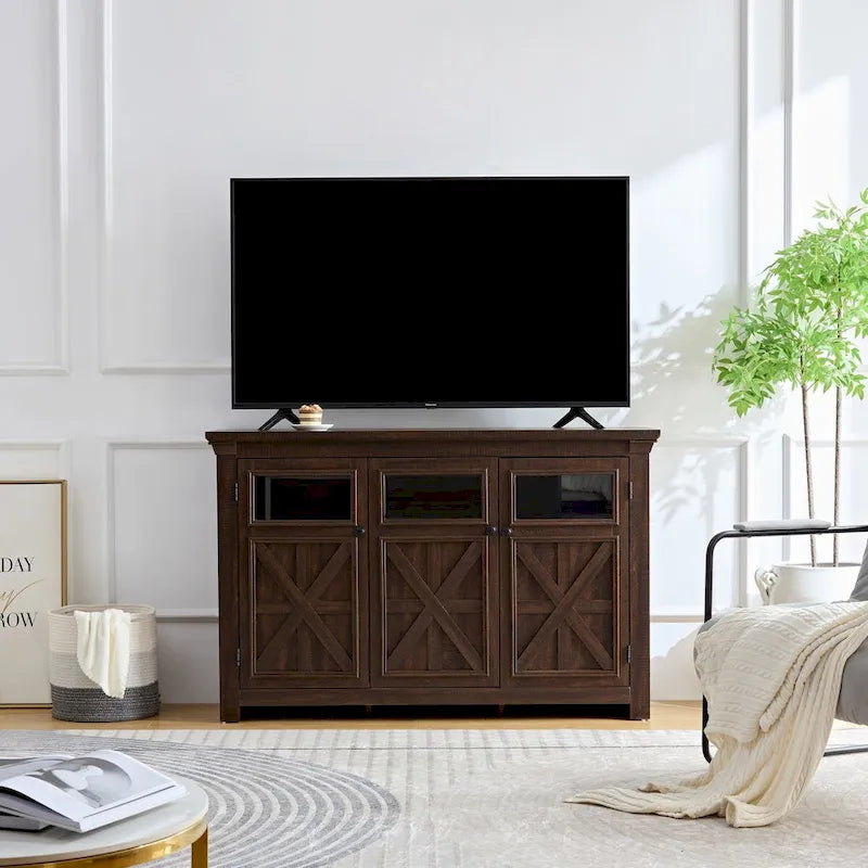 53 Farmhouse 3-Doors Cabinet Buffet Sideboard Cabinet - N/A